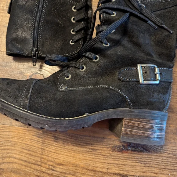 Taos Tall Crave Black Leather Boots size 38 (7.5 us)
